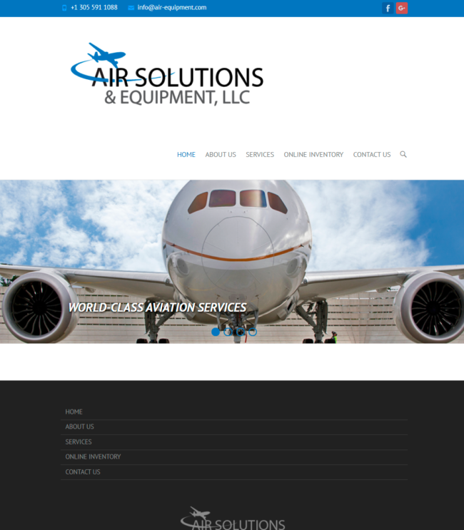 mockup web air solution & equipment